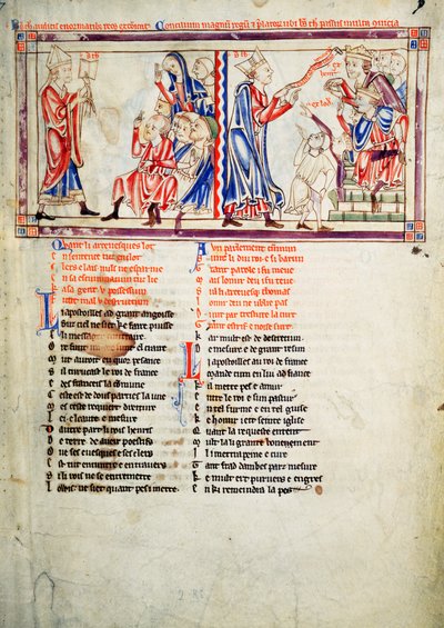 f.2 De gauche à droite Thomas Becket prononce la sentence d